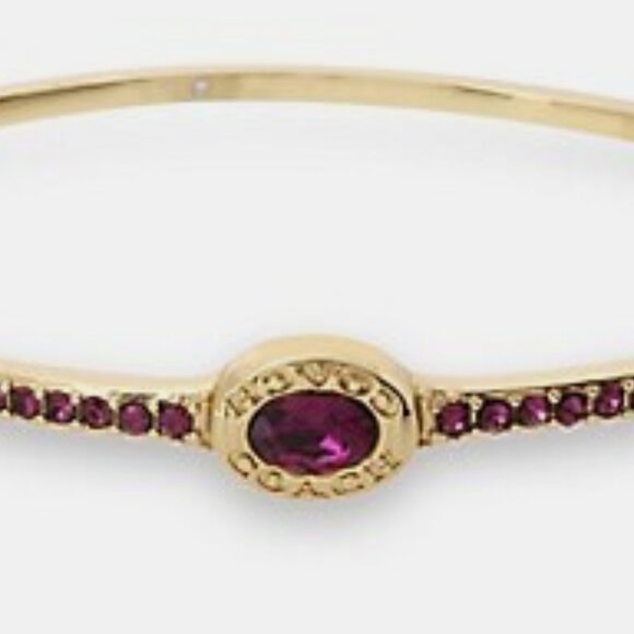 COACH Signature Logo Pave Hinged Bangle Bracelet - Picture 1 of 5